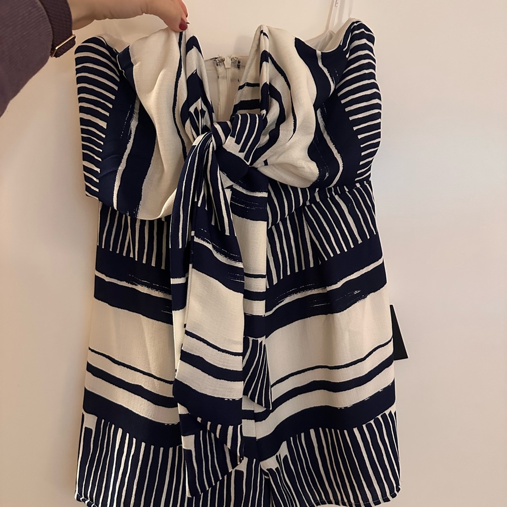 Lulus Navy and White Striped Dress